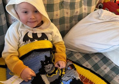 Joseph with Batman Blanket